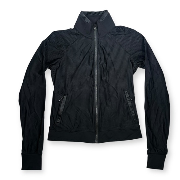 lululemon athletica Jackets & Blazers - Lululemon Women's Perforated Jacket Size 4 Black Full‎ Zip Lightweight Athletic